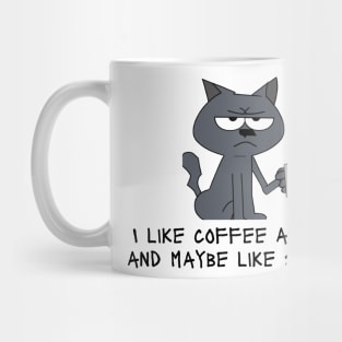 Funny Antisocial Coffee and Cat Design Mug